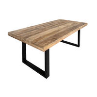 ESSTISCH RIO - Beige/Schwarz, Holz/Metall (100/200/77cm) - SAM