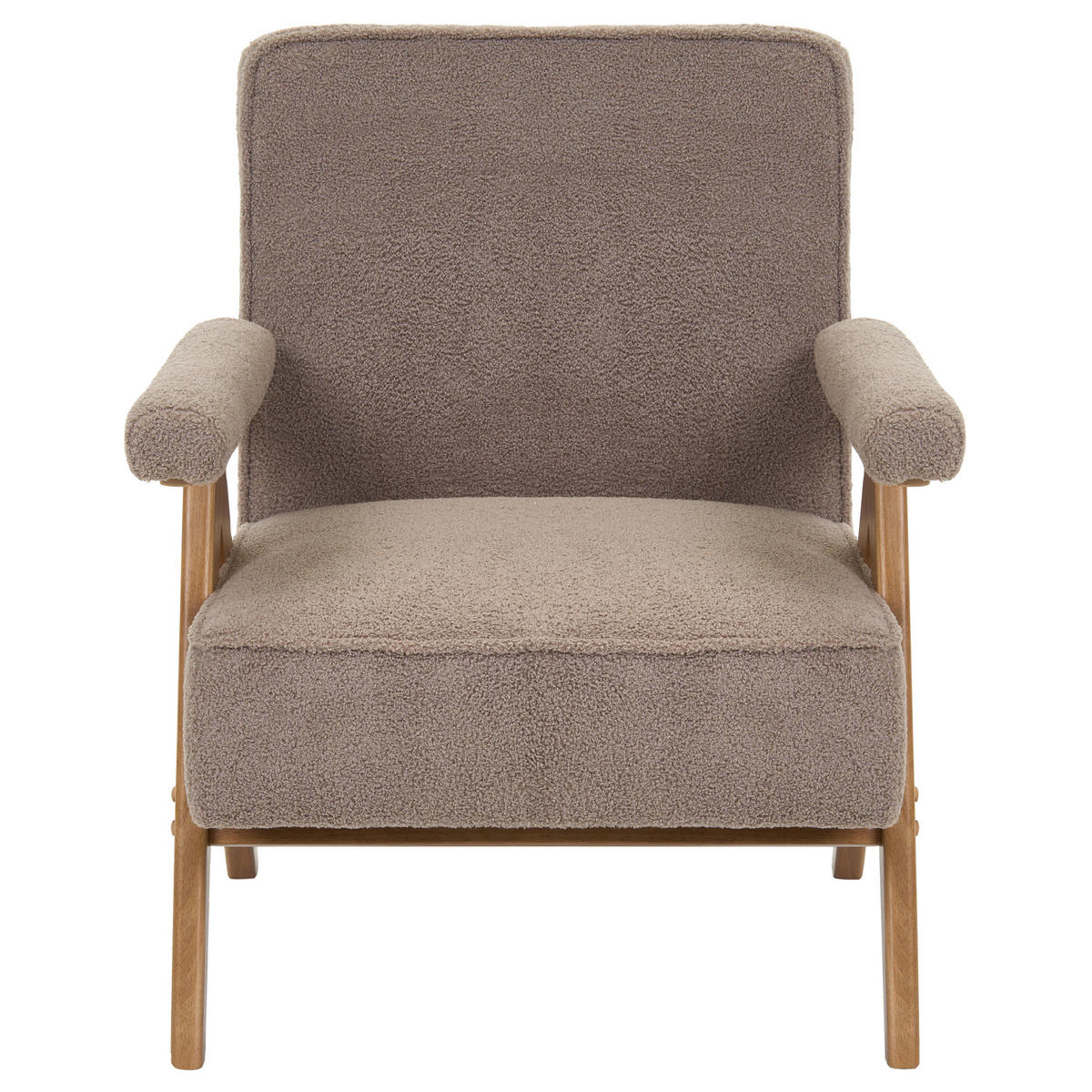 SESSEL Bouclé Taupe Evje - Taupe/Beige, Textil (70/81/72cm) - Beliani