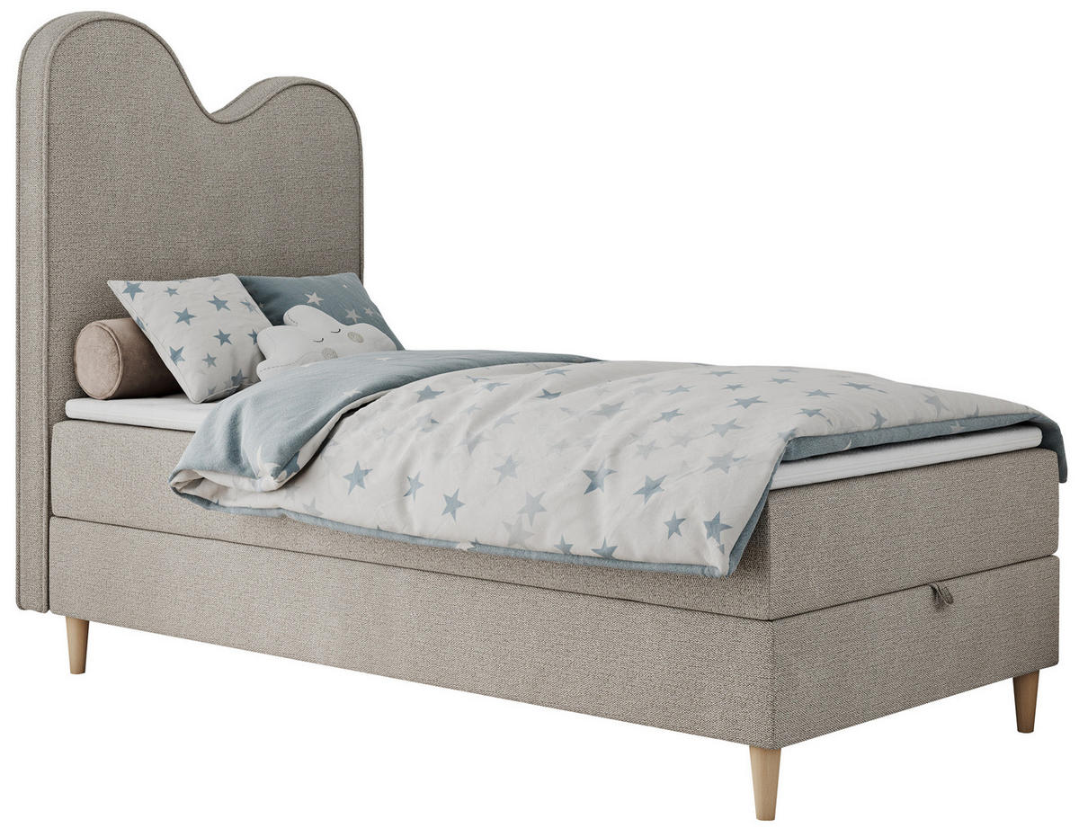 BOXBETT FLOW 90/180 Beige Struktur - H3 - Beige, Holz/Textil (90/180cm) - MKS