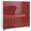 KOMMODE Pavos Bordeaux Hochglanz - Bordeaux, Holzwerkstoff (76/76/35cm) - Vladon