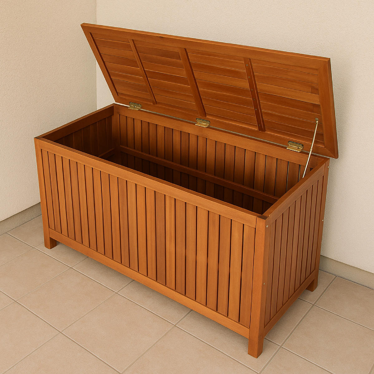 AUFLAGENBOX Ellesmere - 117x50x58,5cm, Akazie geölt - Braun, Holz (117/50/58.5cm) - TPFGarden