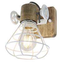WANDLEUCHTE GUERNSEY Metall Holz Braun - Braun, Holz (3/9/12cm)
