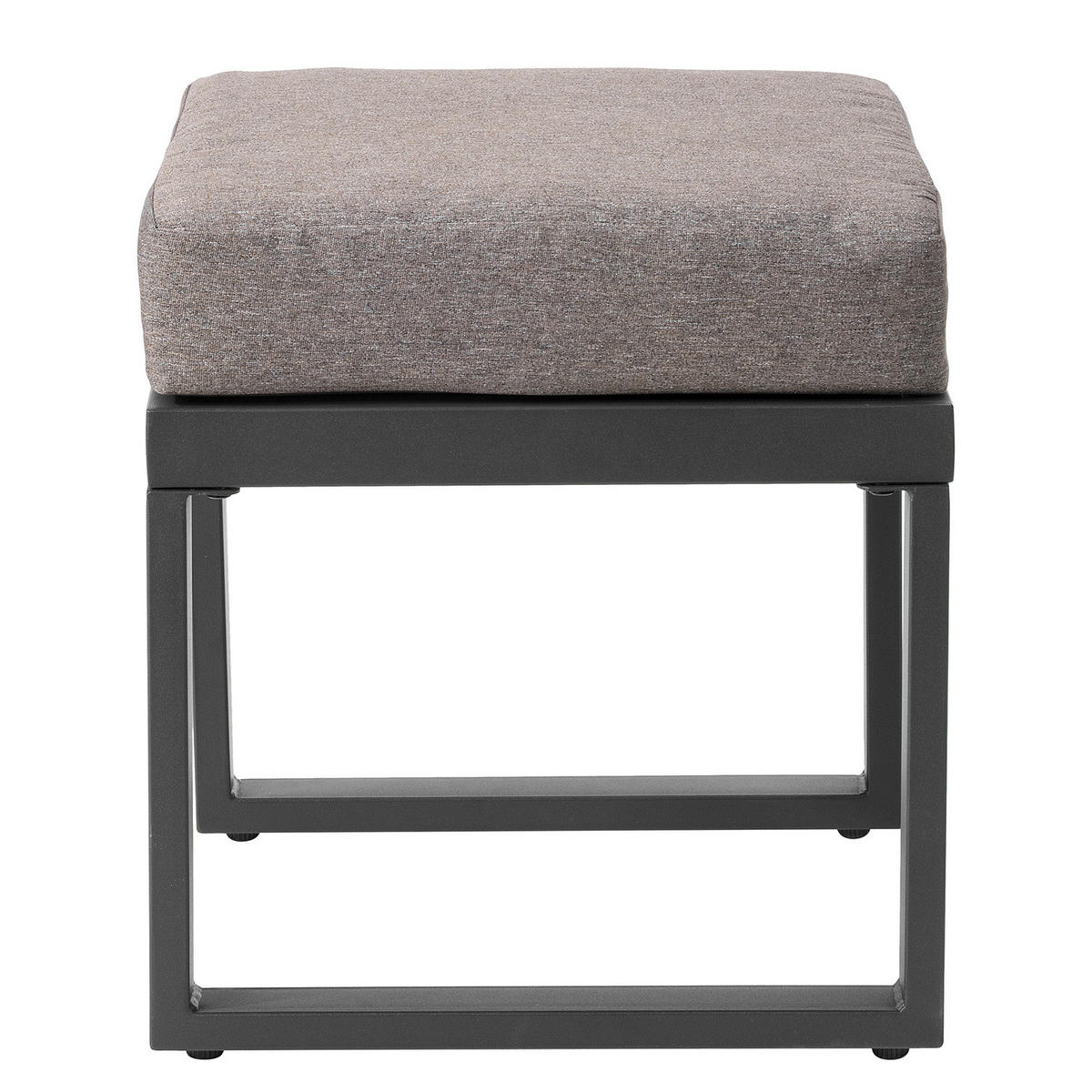 LOUNGESET - Stahl / Polyester - Grau - 5-teilig - Braun/Grau, Holz/Textil - home24