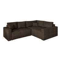 ROHOVÁ SEDAČKA ERONIS hnědá - šedá/hnědá, dřevo/textil (265/194cm) - MASSENO