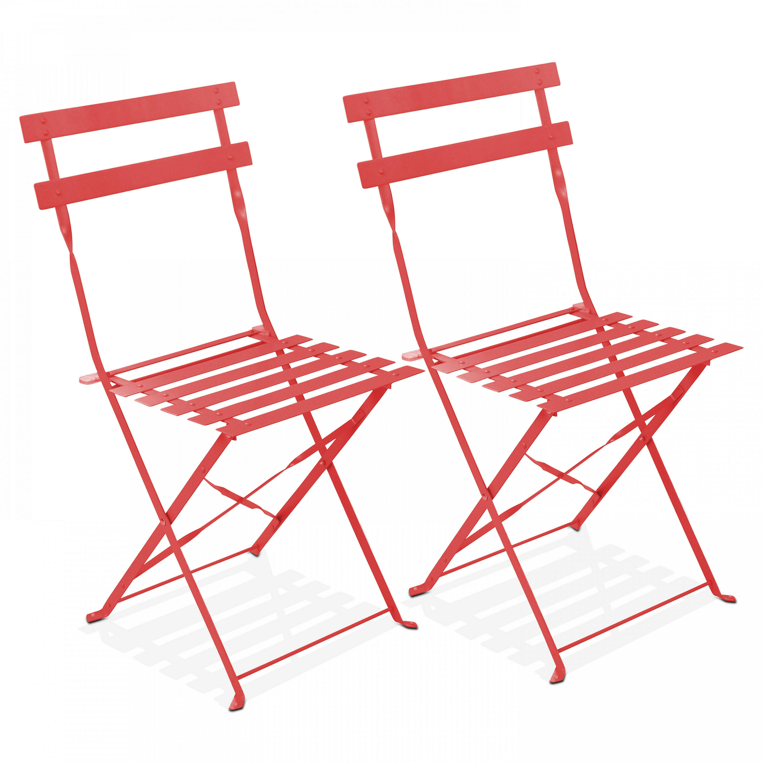 GARTENSTUHL, klappbar 2-tlg., Rot - Rot, Metall (46/82/42cm) - Oviala