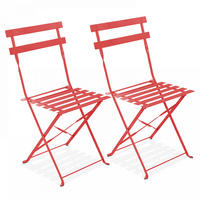 GARTENSTUHL, klappbar 2-tlg., Rot - Rot, Metall (46/82/42cm) - Oviala
