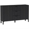 SIDEBOARD Lume mit 3 Schubladen und 2 Türen, schwarz - Schwarz, Holzwerkstoff/Metall (153/95/40.5cm) - Beautysofa