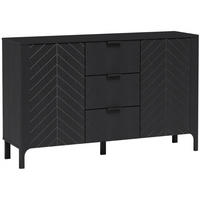 SIDEBOARD Lume mit 3 Schubladen und 2 Türen, schwarz - Schwarz, Holzwerkstoff/Metall (153/95/40.5cm) - Beautysofa