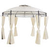 PAVILLON Stahl beige/schwarz rund ⌀ 368 cm Safara - Beige/Schwarz, Metall (368/275/368cm) - Beliani