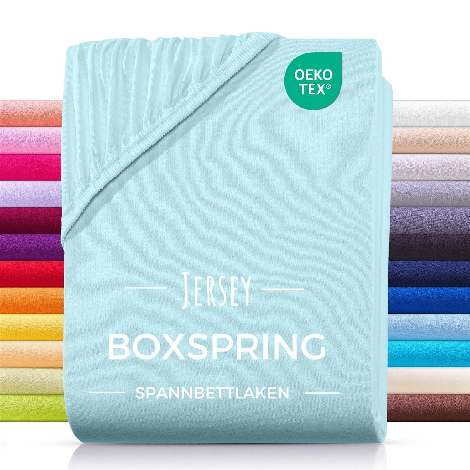 SPANNBETTLAKEN Boxspringbett Jersey 180x200 180x220 200x200 200x200, Wasserbett Bettlaken aus 100% Baumwolle - Hellblau, Textil (200/220cm) - Carpe Sonno