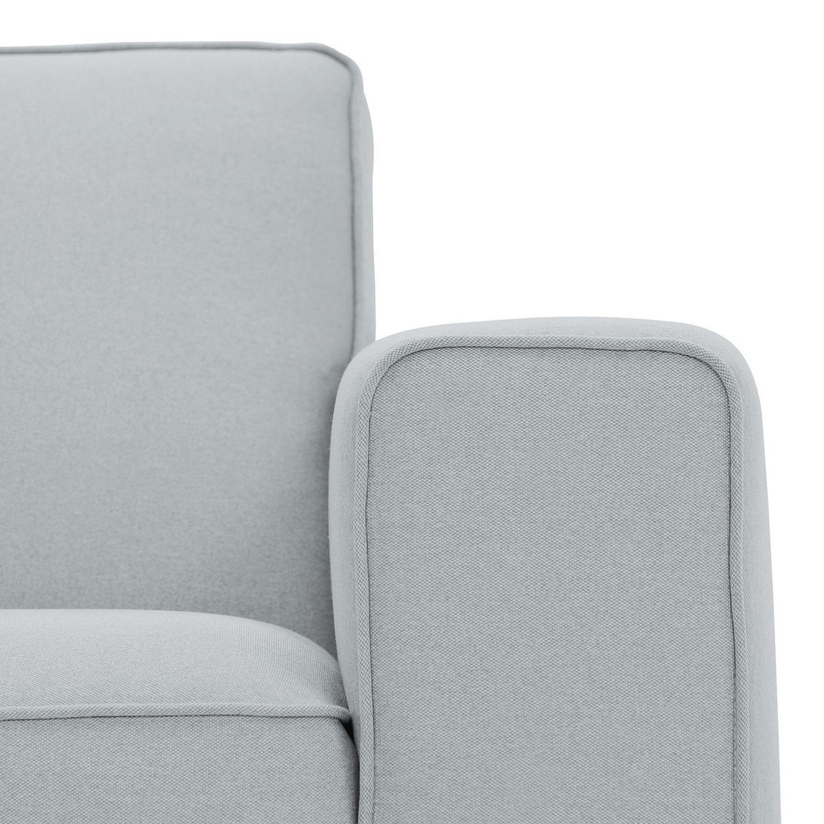 ECKSOFA mit Longchair - Webstoff - Hellgrau/Schwarz, Textil (285/168cm) - home24