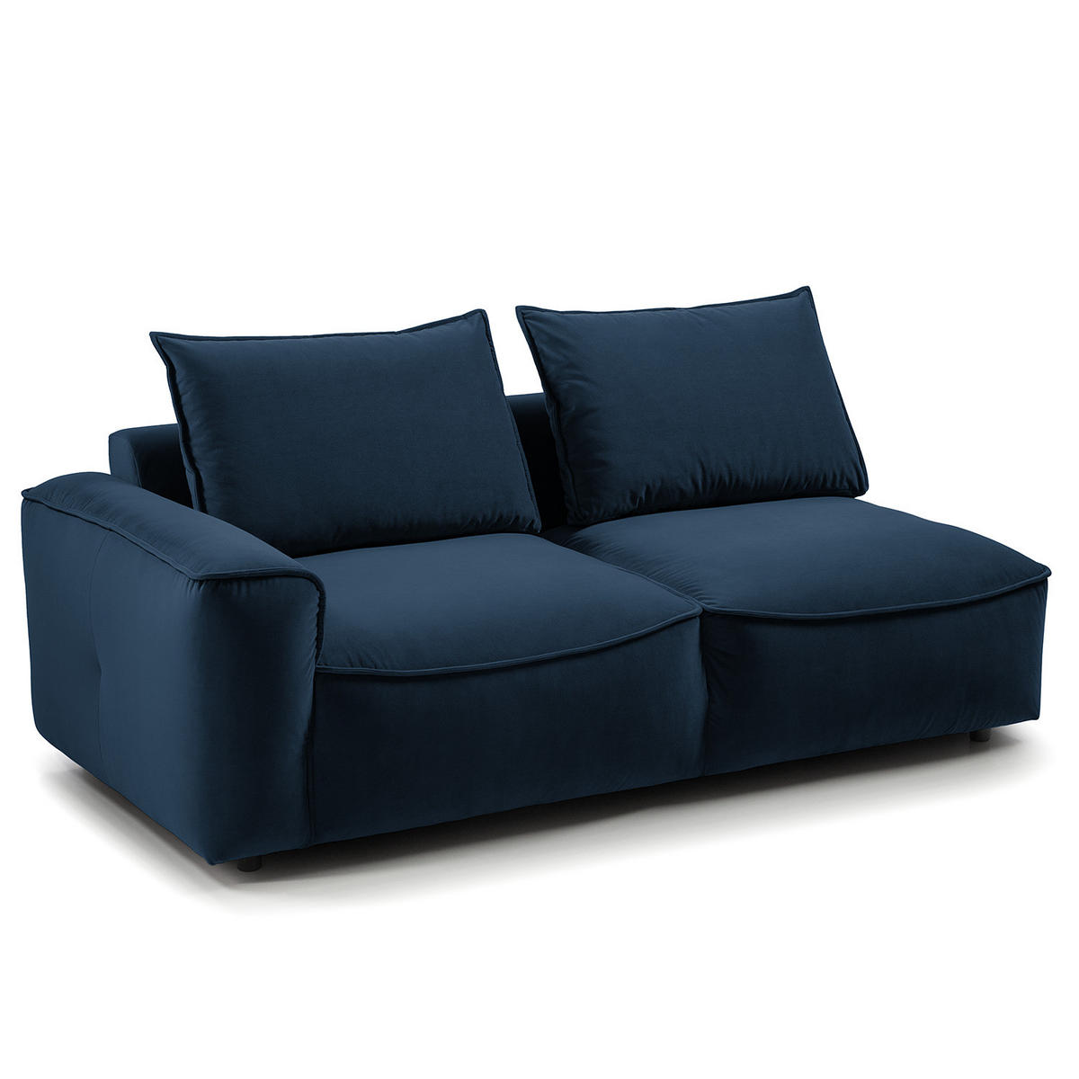 2,5-SITZER SOFA - modular - Schwarz/Dunkelblau, Holz/Kunststoff (189/80/99cm) - home24