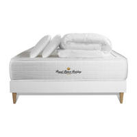 BETT Windsor Taschenfederkern und Memory-Schaum 180 x 200 cm h1 - Kit Bettgestell Weiß - Mit Kissen und Bettdecke - Beige/Weiß, Karton/Holz (180/200cm) - ROYAL PALACE BEDDING