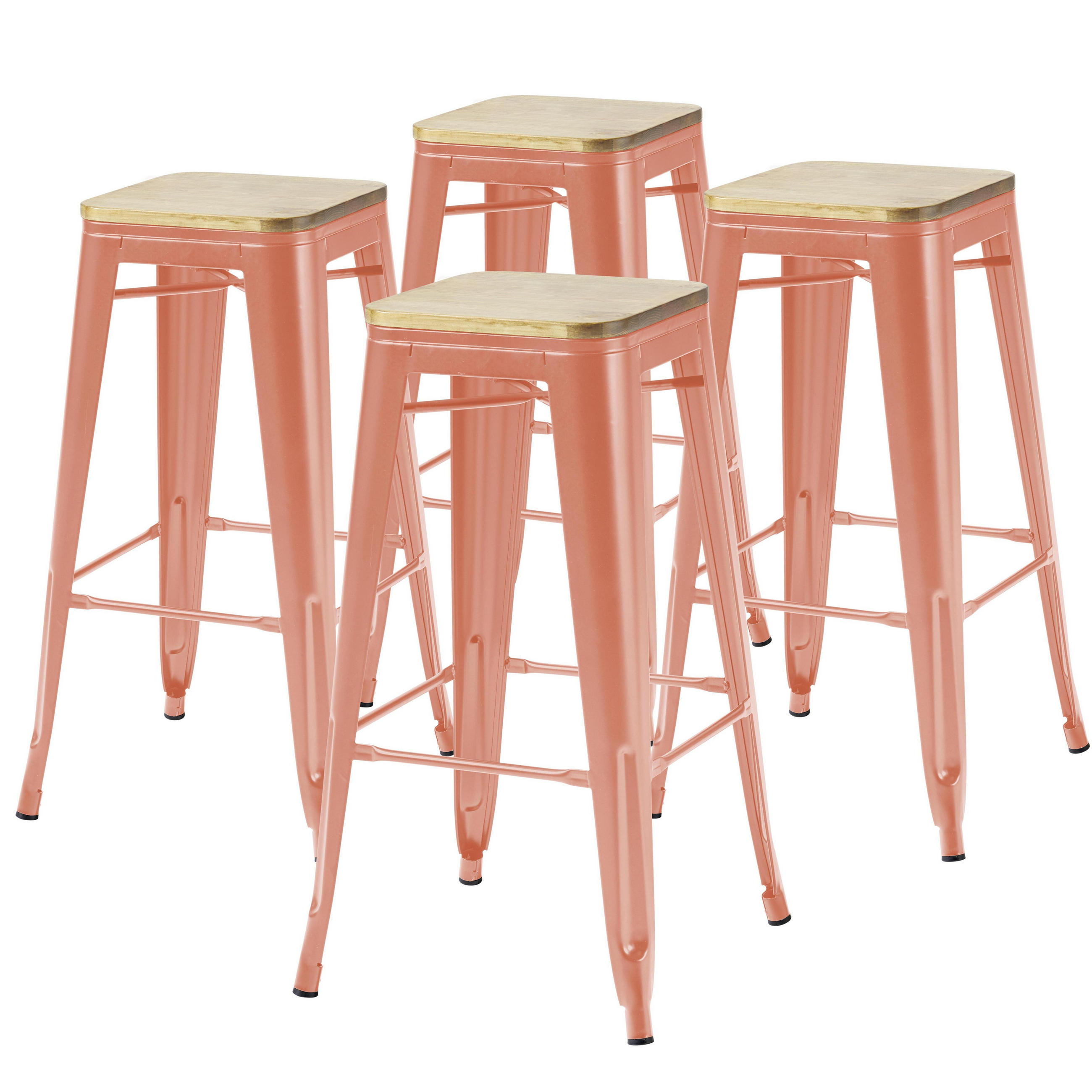 BARHOCKER 4-tlg., Braun - Braun, Metall (43/43cm) - Oviala