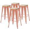 BARHOCKER 4-tlg., Braun - Braun, Metall (43/43cm) - Oviala