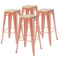 BARHOCKER 4-tlg., Braun - Braun, Metall (43/43cm) - Oviala