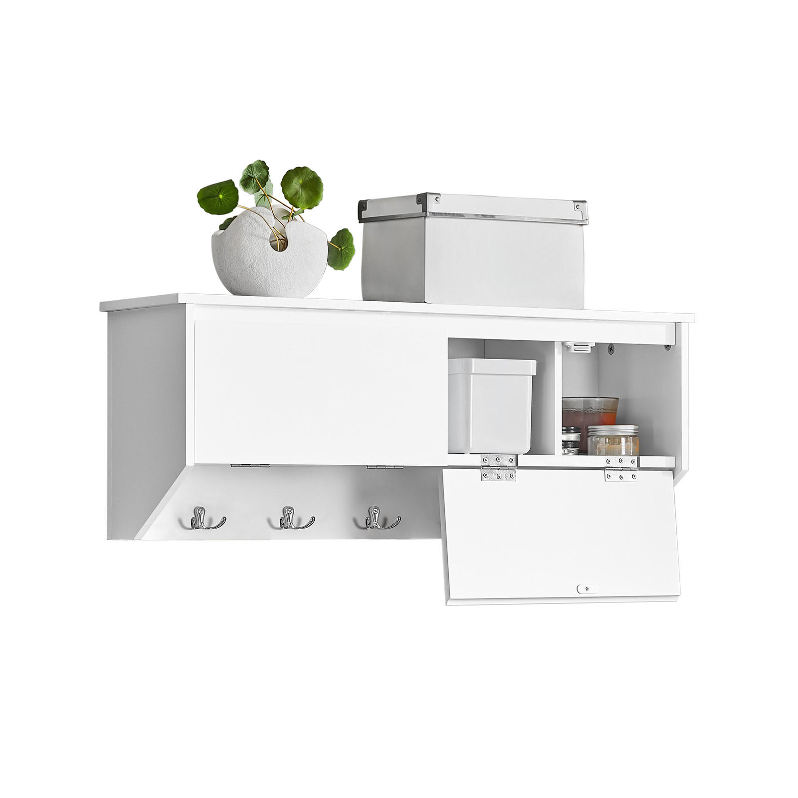 WANDGARDEROBE Weiß - Weiß, Holzwerkstoff (78/30/20cm) - SoBuy