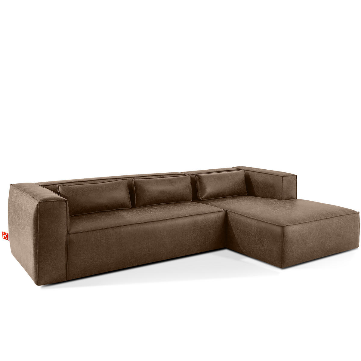 ECKSOFA RECHTS FEROX, Dunkelbraun - Dunkelbraun, Holz/Holzwerkstoff (300/175cm) - KONSIMO®