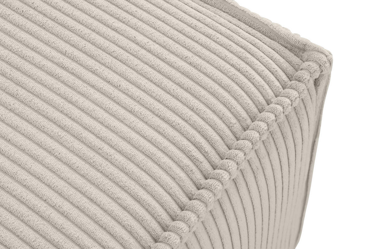 SITZPOUF NAPI gefederte Sitzfläche, creme - Creme/Schwarz, Textil (83/45/83cm) - KONSIMO®