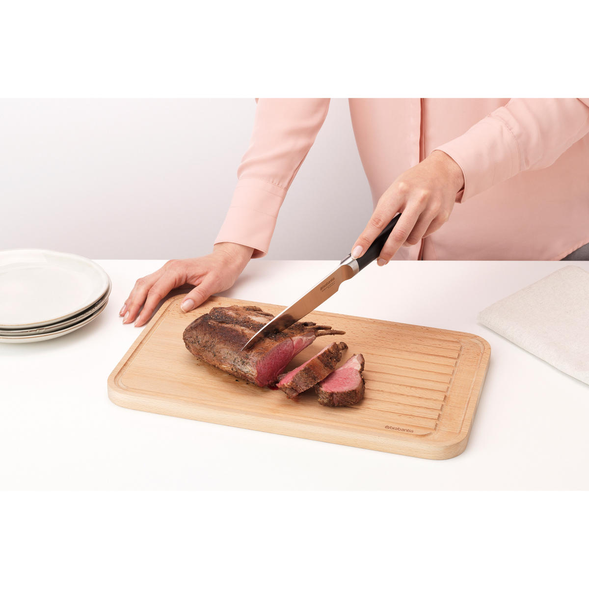 SCHNEIDEBRETT Profile für Fleisch, Wood - Braun, Holz (41.5/26.8cm) - Brabantia