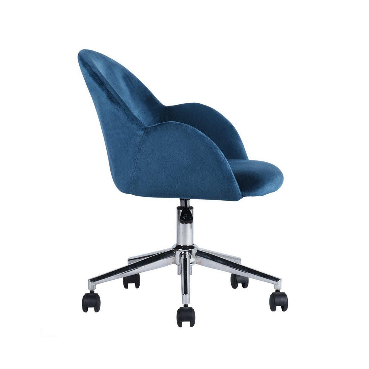 BÜROSTUHL mit Rollen und Armlehnen - CHIOZZA - Blau, Textil (57/77/62cm) - Calicosy