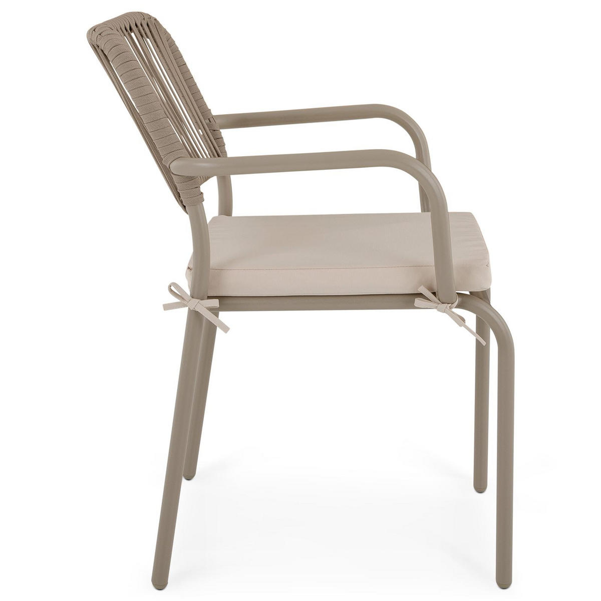 GARTENSTUHL VOLONTE 6ER-SET - Braun, Textil (56/81/65cm) - IDIMEX