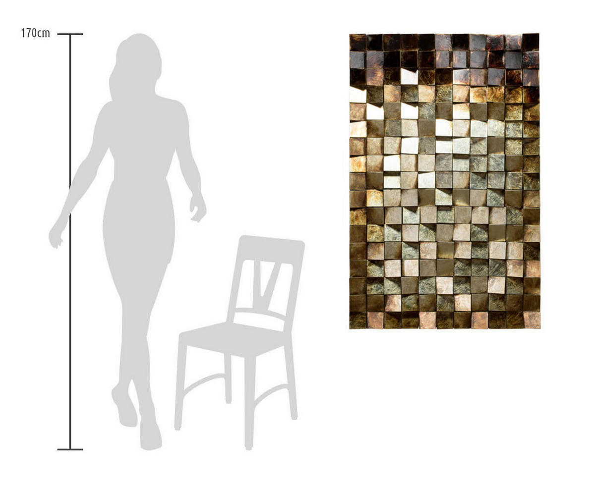 WANDBILD Silber 62/104 cm - Silberfarben/Braun, Holz/Kunststoff (6.8/104cm) - KUNSTLOFT
