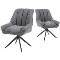 DREHSTUHL Mika-Zoe - Schwarz/Grau, Textil/Metall (60/88/68cm) - DUBI Möbel