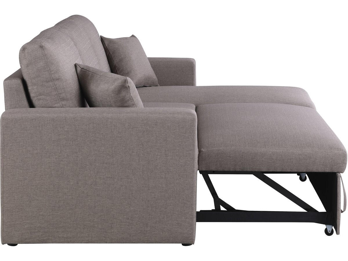 ECKSCHLAFSOFA Alain Taupe - Taupe, Textil (221/145cm) - Habitat Garten