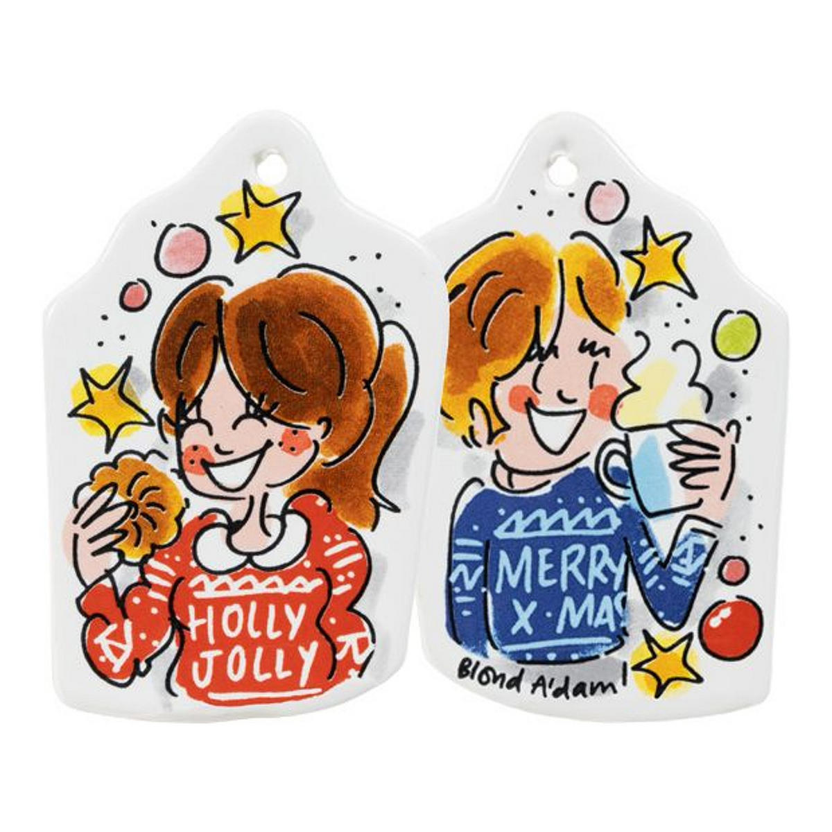 ANHÄNGER Weihnachten in Bunt - 9,5 x 5cm - Multicolor, Keramik (5/1/9.5cm) - Blond Amsterdam