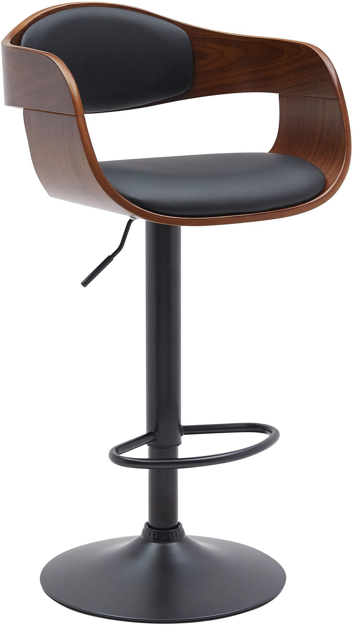 BARHOCKER Kingston 87x48x50 cm walnuss/schwarz - Nussbaumfarben, Holz (48/87/50cm) - furnicato