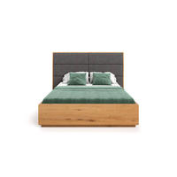 MASSIVHOLZBETT Dome aus Eiche mit Bettkasten 180x220 cm, Storm 97 (Grau) - Eichefarben/Braun, Holz (180/220cm) - Danzz