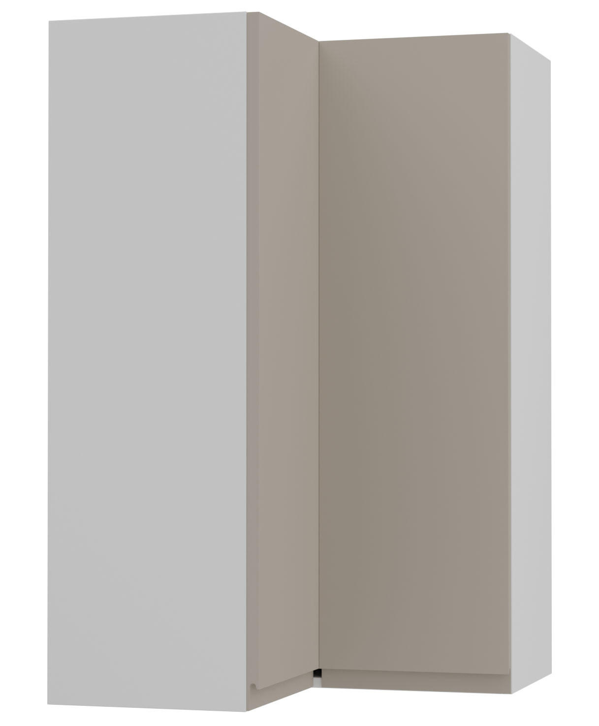Feldmann-Wohnen Eckhängeschrank Beige, Weiß 60x96x60 cm
