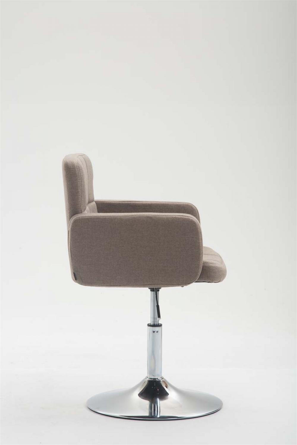 DREHSTUHL Stoff taupe - Taupe/Chromfarben, Textil/Metall (58/80/48cm) - CLP