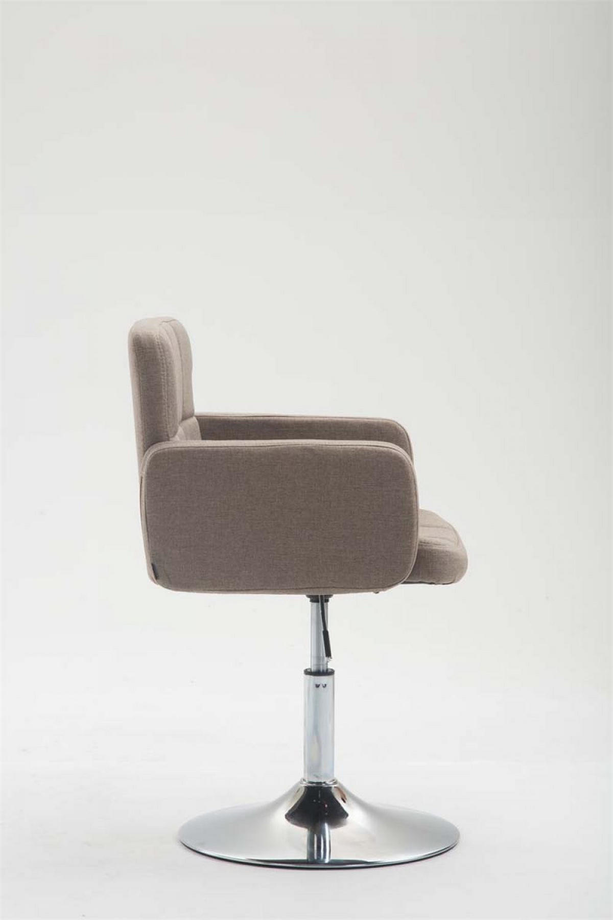 DREHSTUHL Stoff taupe - Taupe/Chromfarben, Textil/Metall (58/80/48cm) - CLP