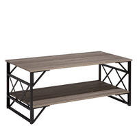 COUCHTISCH Holzoptik taupe rechteckig Bolton - Taupe/Schwarz, Holzwerkstoff (61/120/51cm) - Beliani