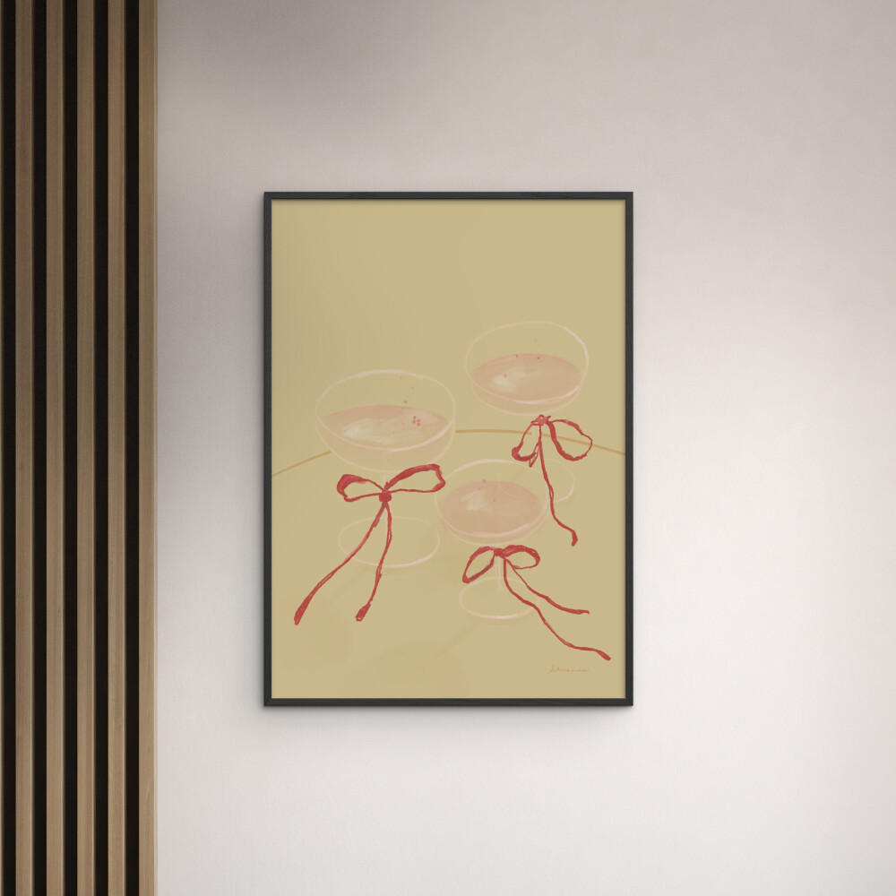 POSTER mit Rahmen Katharina Puritscher - Cheers to Us - Schwarz/Naturfarben, Holz/Papier (70/100cm) - Poster&Frame