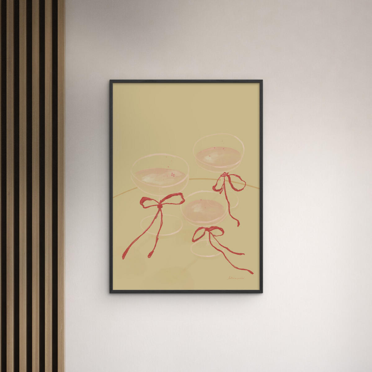 POSTER mit Rahmen Katharina Puritscher - Cheers to Us - Schwarz/Naturfarben, Holz/Papier (70/100cm) - Poster&Frame