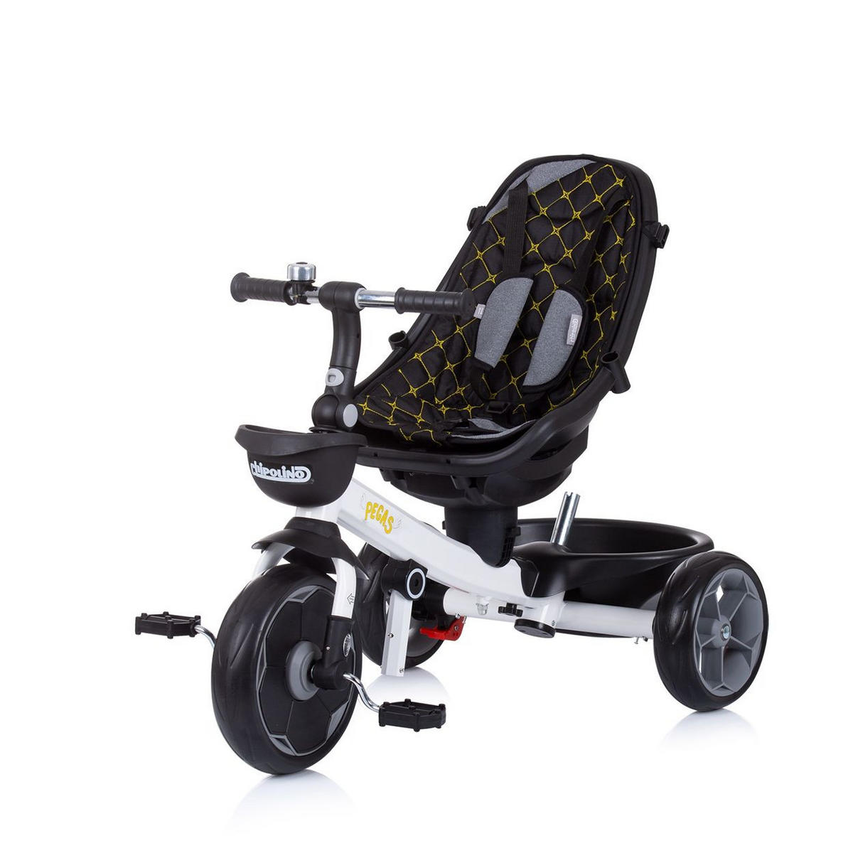 DREIRAD Pegas 4 in 1 grau Sitz umkehrbar, Schiebestange, Dach - Grau, Metall (85/52/93cm) - Chipolino