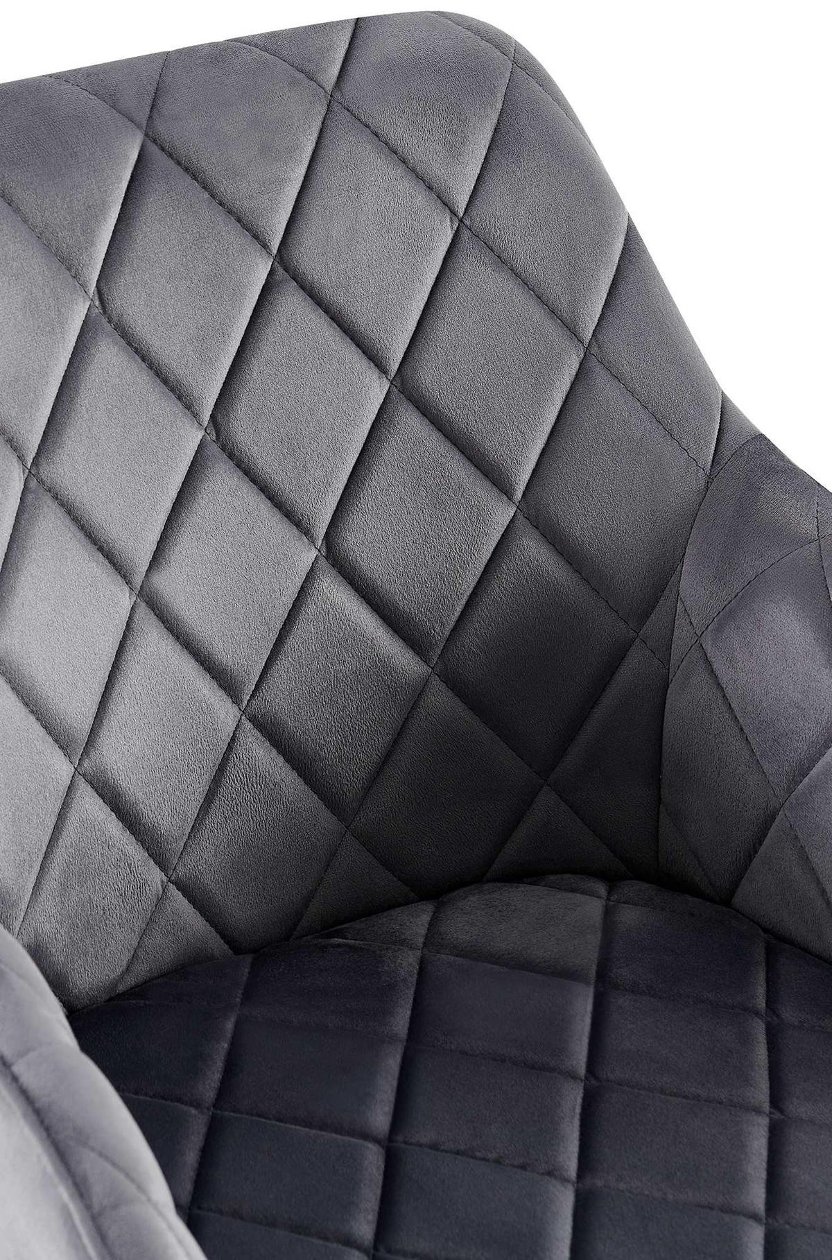 ARMLEHNENSTUHL Samt Dunkelgrau - Dunkelgrau, Textil (53/83/61cm) - CLP