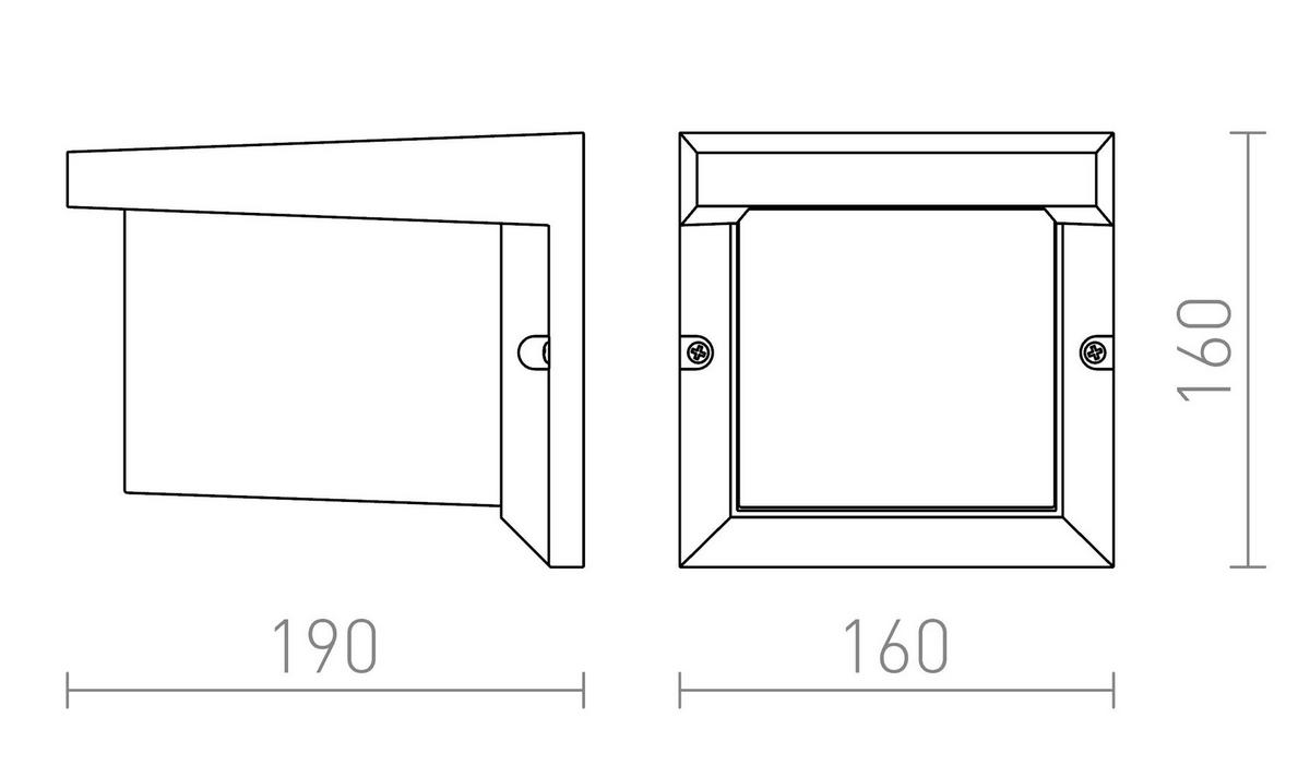 AUSSENLEUCHTE HIDE SQ Anthrazitgrau 15 W IP44 - Grau, Metall (19/16/16cm) - Rendl