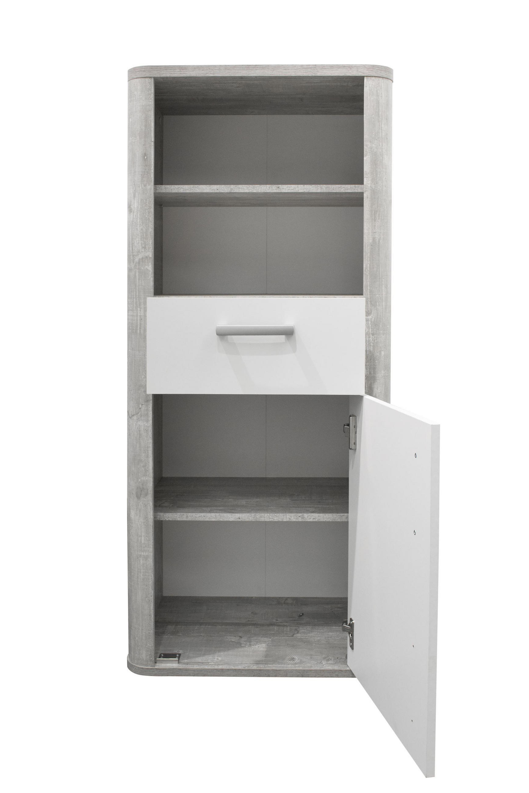BEISTELLSCHRANK Edana 55 x 41 x 128 Holzwerkstoff in Vintage Grey/Weiß - Naturfarben, Holz (55/128/41cm) - 58aufmkessel