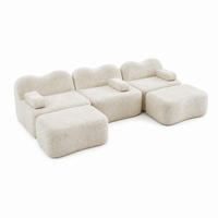 ECKSOFA modular U- oder L-Form Samt Beige - Beige, Holzwerkstoff (167/70/288cm) - Meubliv