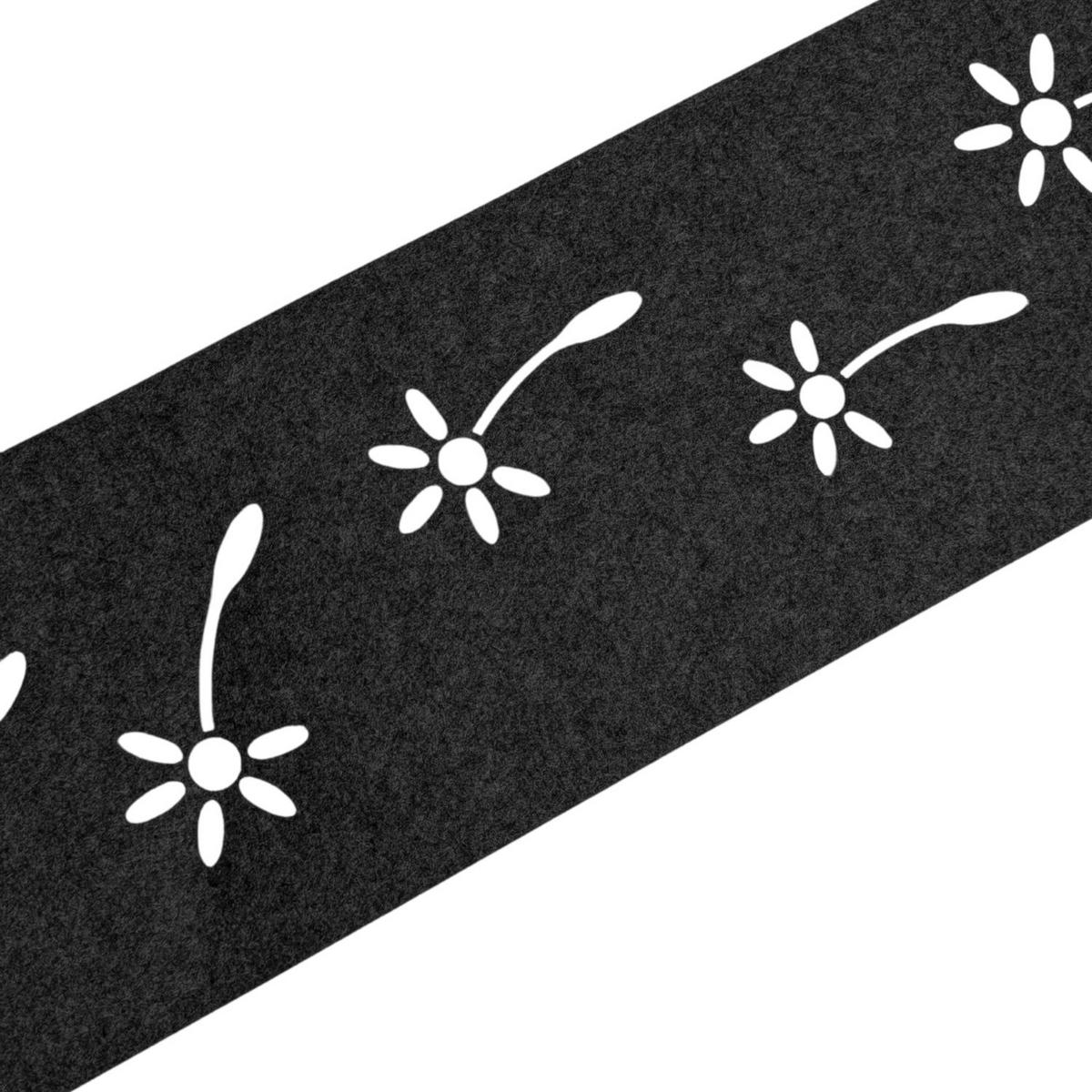 SICHTSCHUTZSTREIFEN Design Vlies Dekor Pusteblume Einzelstreifen Schwarzgrau 2,55m - Schwarz, Kunststoff (260/19cm) - ZAUN|ZU