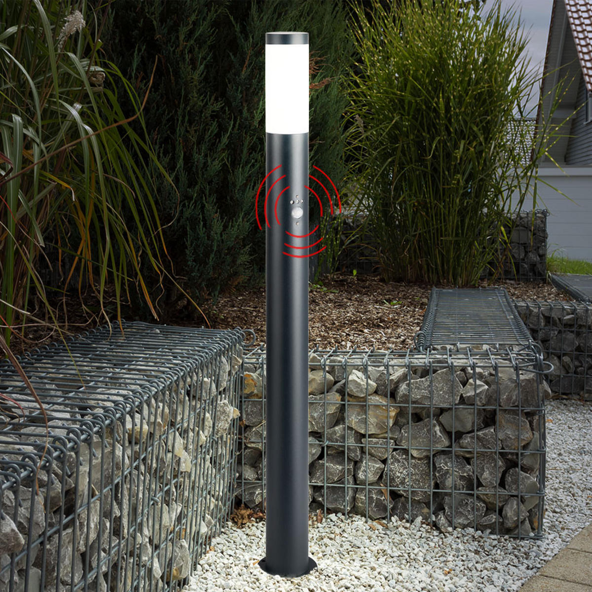 LED STEHLAMPE Edelstahl Anthrazit - Anthrazit, Metall (12.7/12.7/110cm)