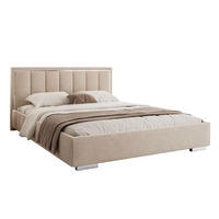 POLSTERBETT AURELIA SILVER mit Stauraum und Metallrahmen 160x200 Jasmine 22 - Creme, Textil (160/200cm) - Lookway