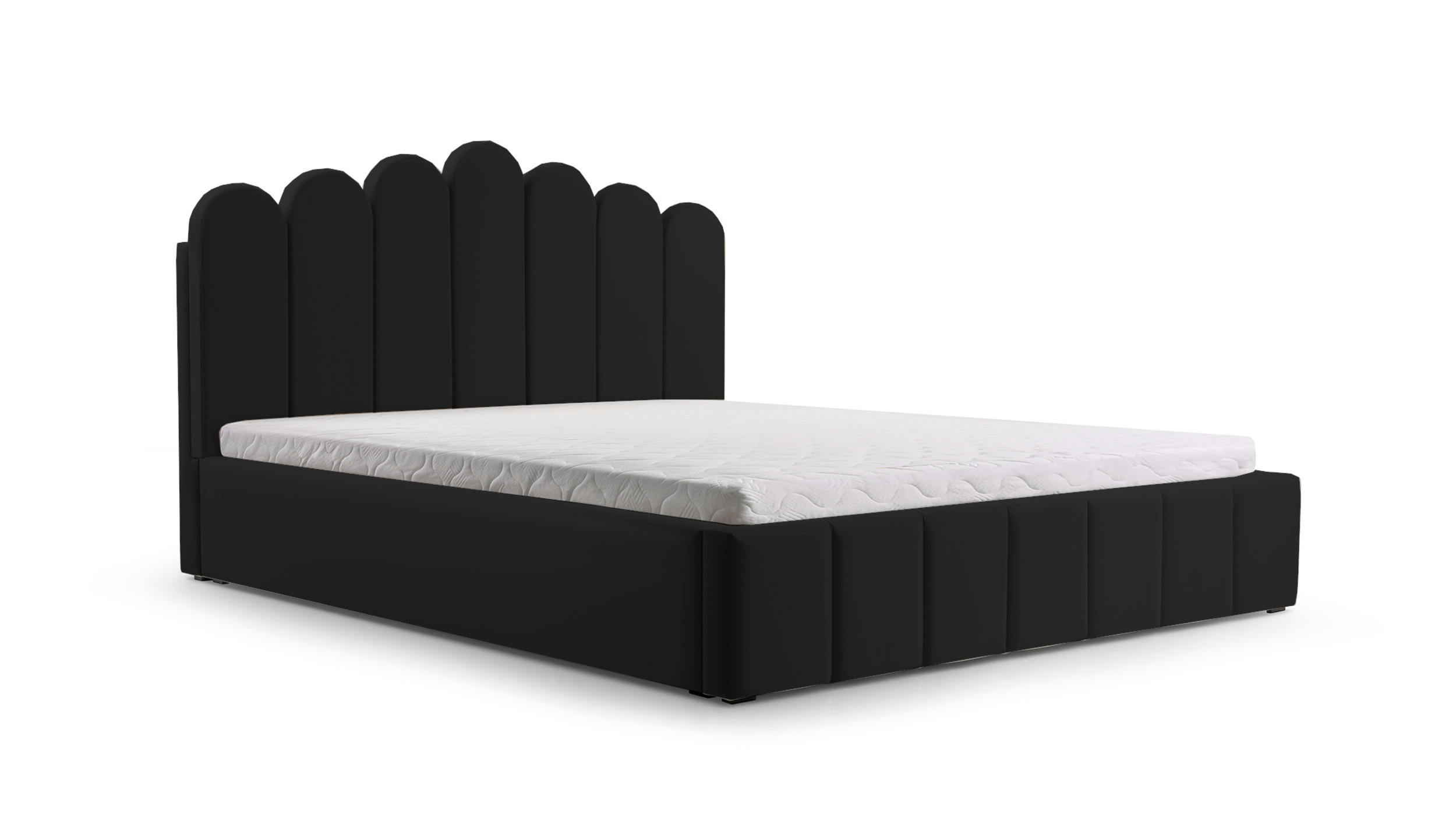 POLSTERBETT Bett 03 - 180x200 - Black - Schwarz, Holz/Textil (180/200cm) - Möblo