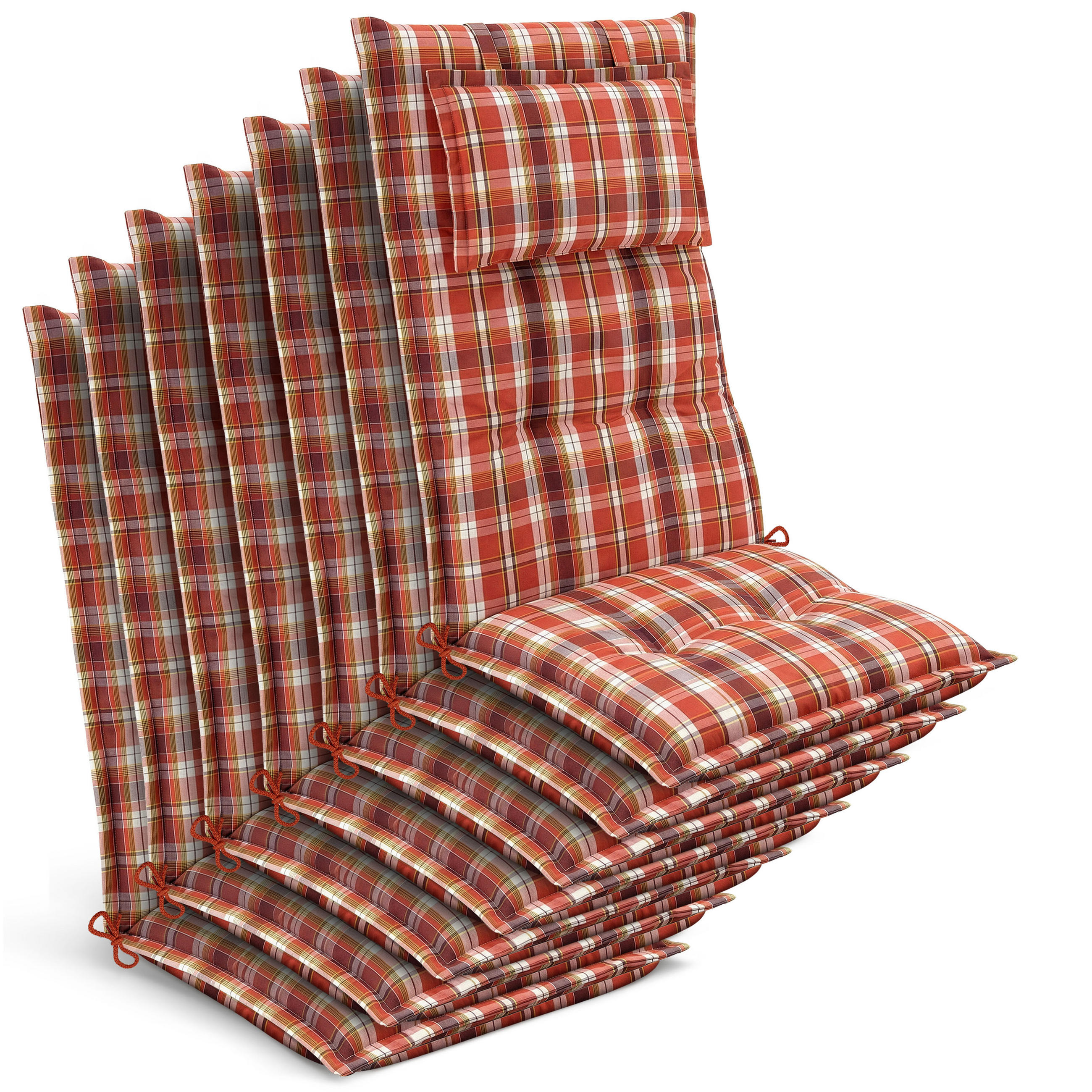 HOCHLEHNER Highlux HL 120x52x7cm Orange-Rot-Grün-Kariert (7tlg) - Grün, Textil (52/120cm) - Beautissu 