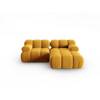 MODULARES-ECKSOFA rechts Bellis aus Samt gelb 3 Sitzplätze - Gelb, Textil (157/191cm) - Micadoni