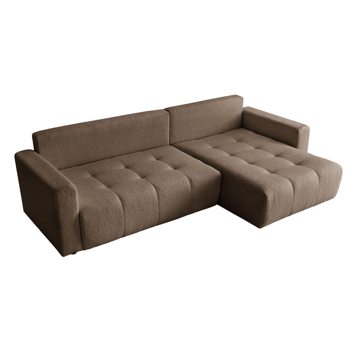 ECKSOFA WALONGO mit Schlaffunktion, Braun - Braun, Textil (261/143cm) - Fedve